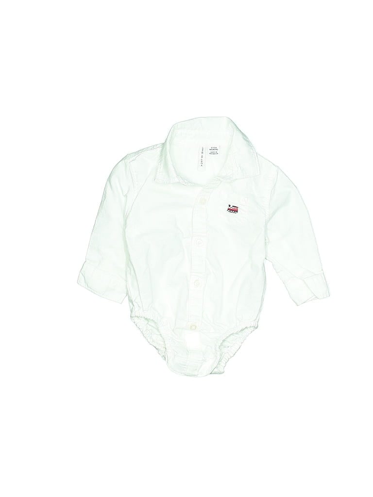 Pre-owned Janie And Jack Babies' Long Sleeve Onesie In White