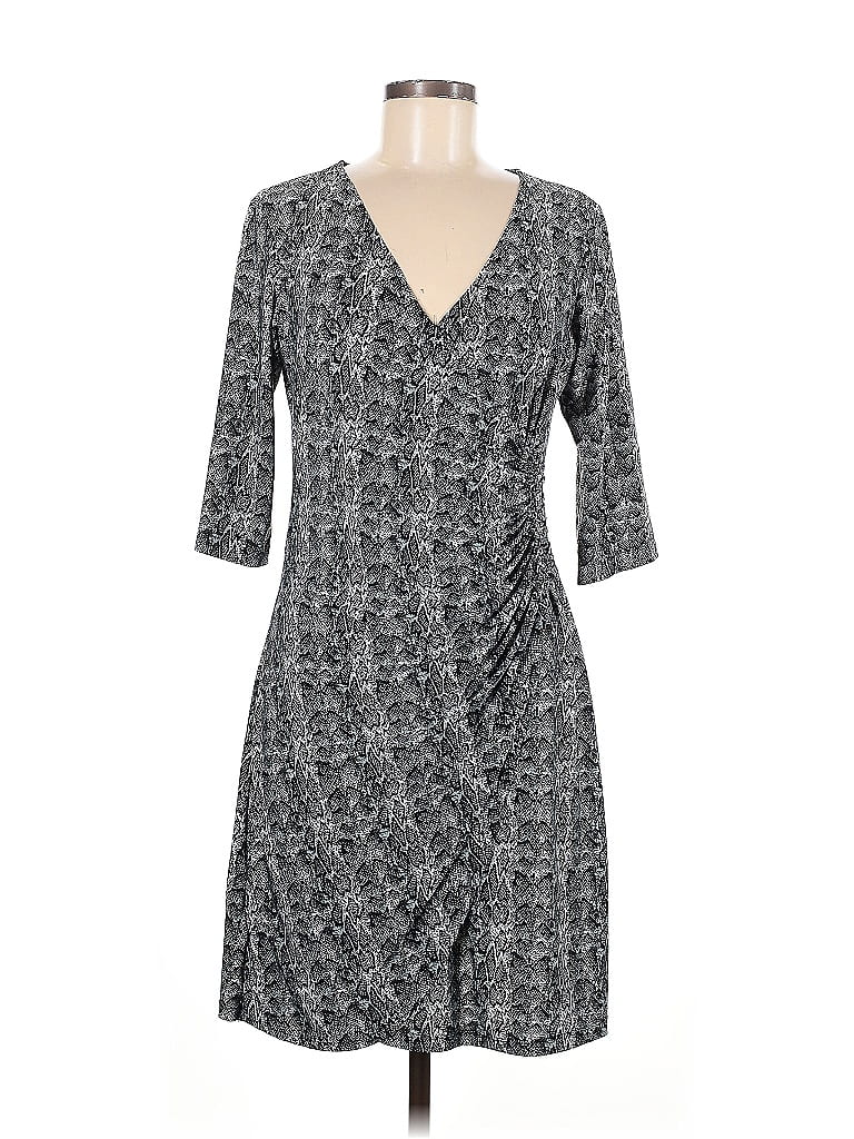 Luigi Bertolli Paisley Gray Casual Dress Size M - photo 1