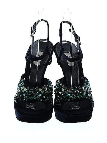 Prada Velvet Embellished Heels (view 2)