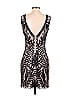 Unique Vintage 100% Polyester Graphic Black Cocktail Dress Size S - photo 2