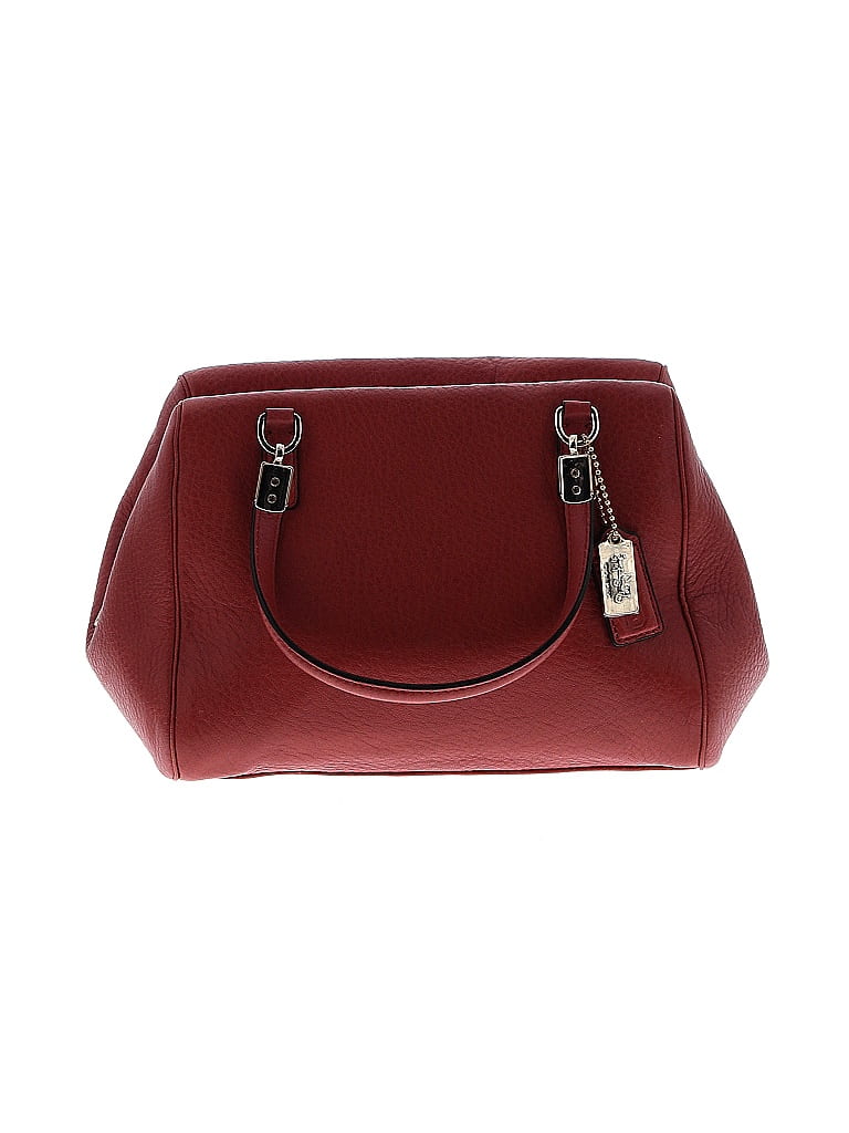 Coach 100% Leather Solid Burgundy Orange Leather Satchel One size - photo 1