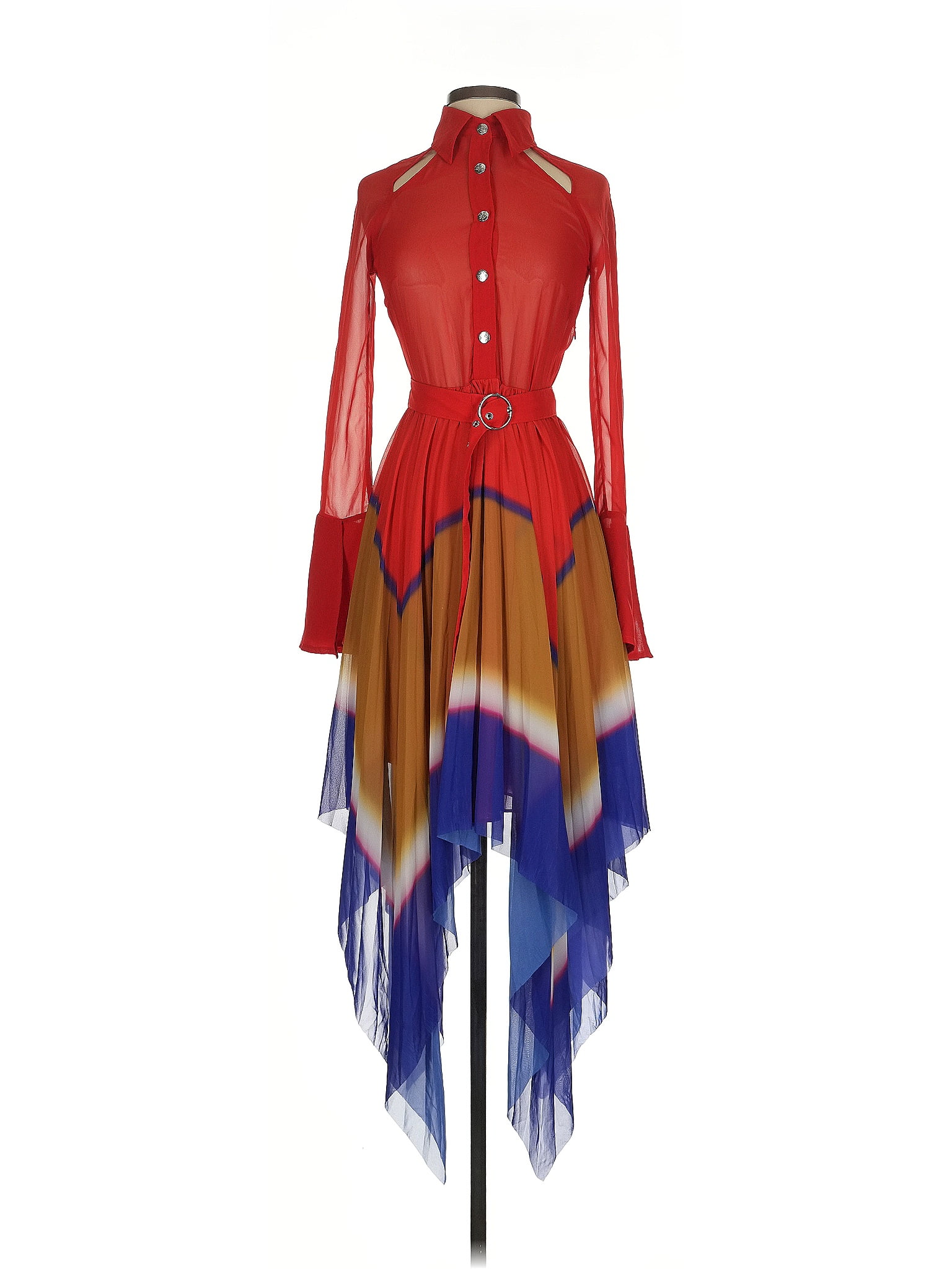 THEBE MAGUGU 100% Polyester Red Cocktail Dress Size XS