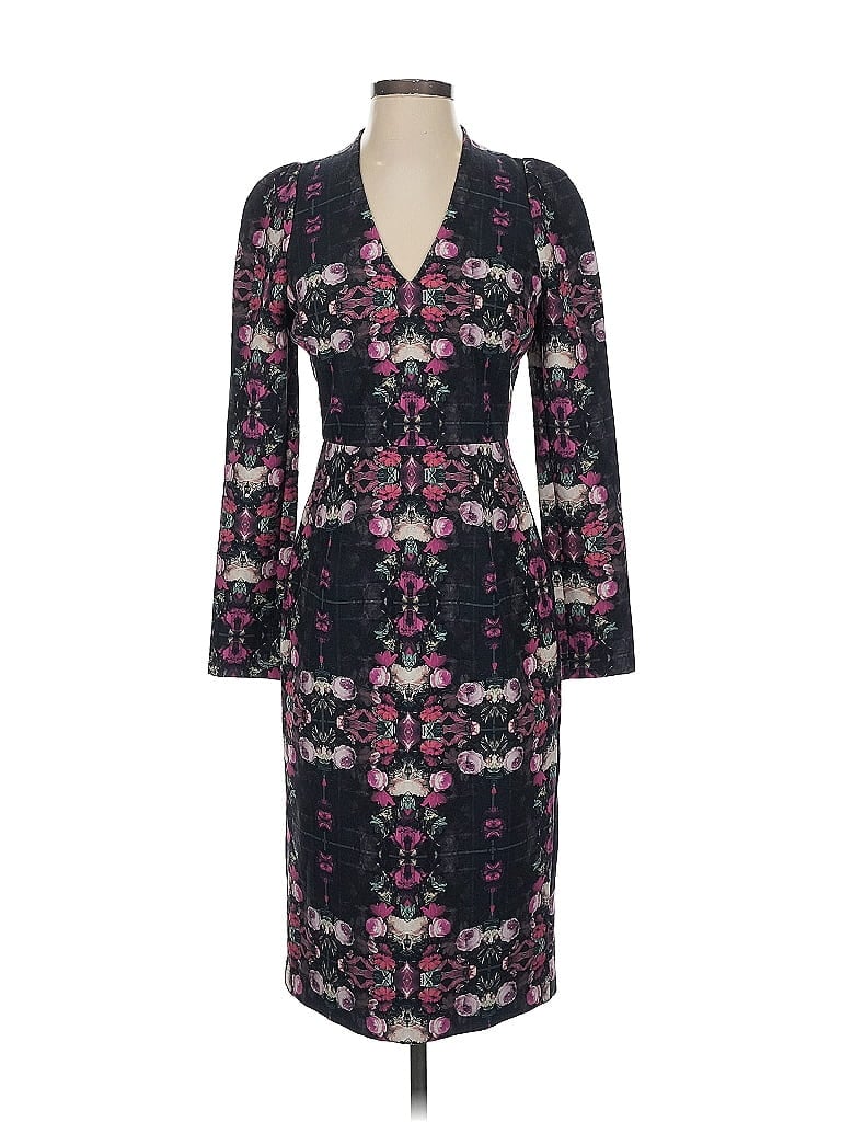 Black Halo Print Black Cocktail Dress Size 2 - photo 1