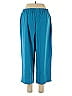 Susan Graver 100% Polyester Solid Blue Casual Pants Size L - photo 2