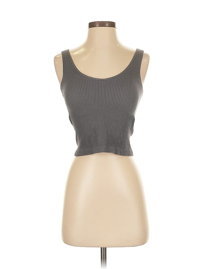 Pre-owned Revival Tank Top Gray Strapless Neckline Tops