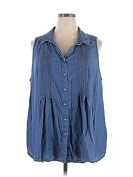 Terra & Sky Sleeveless Button Down Shirt