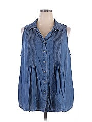 Terra & Sky Sleeveless Button Down Shirt