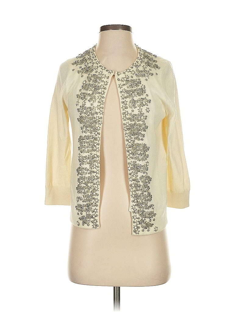 Pre-owned Talbots Cardigan Sweater In White