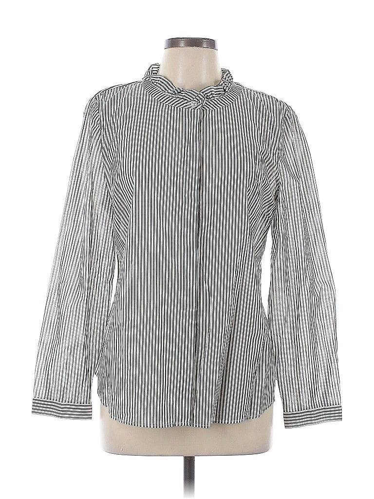 Pre-owned Talbots Long Sleeve Button Down Shirt In Gray
