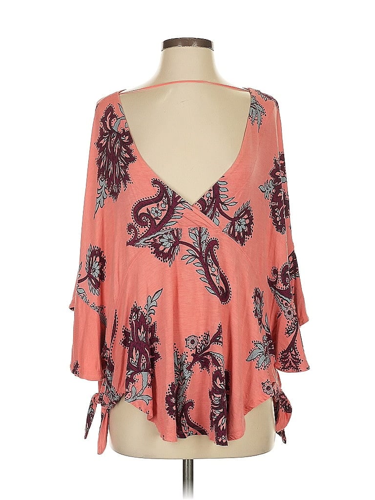 Pre-owned Free People 3/4 Sleeve Blouse In Pink