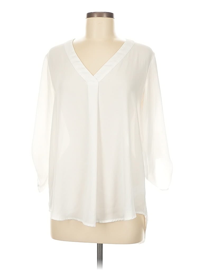 Pre-owned Lush 3/4 Sleeve Blouse In White