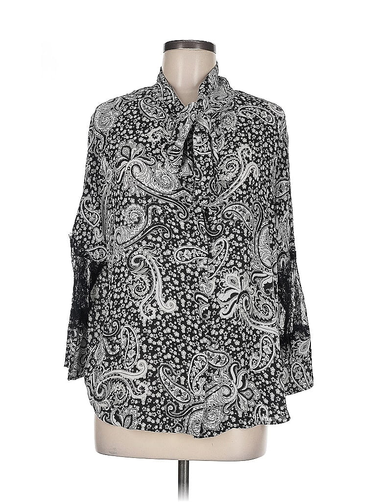 Pre-owned Express 3/4 Sleeve Blouse In Silver