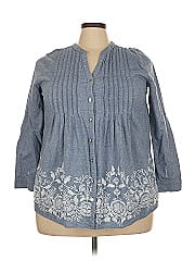 Roaman's 3/4 Sleeve Button Down Shirt