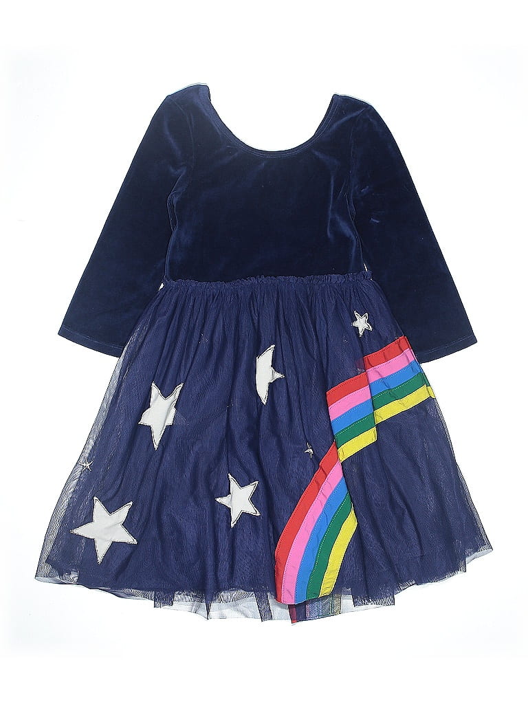 Mini Boden Stars Blue Dress Size 9 - photo 1