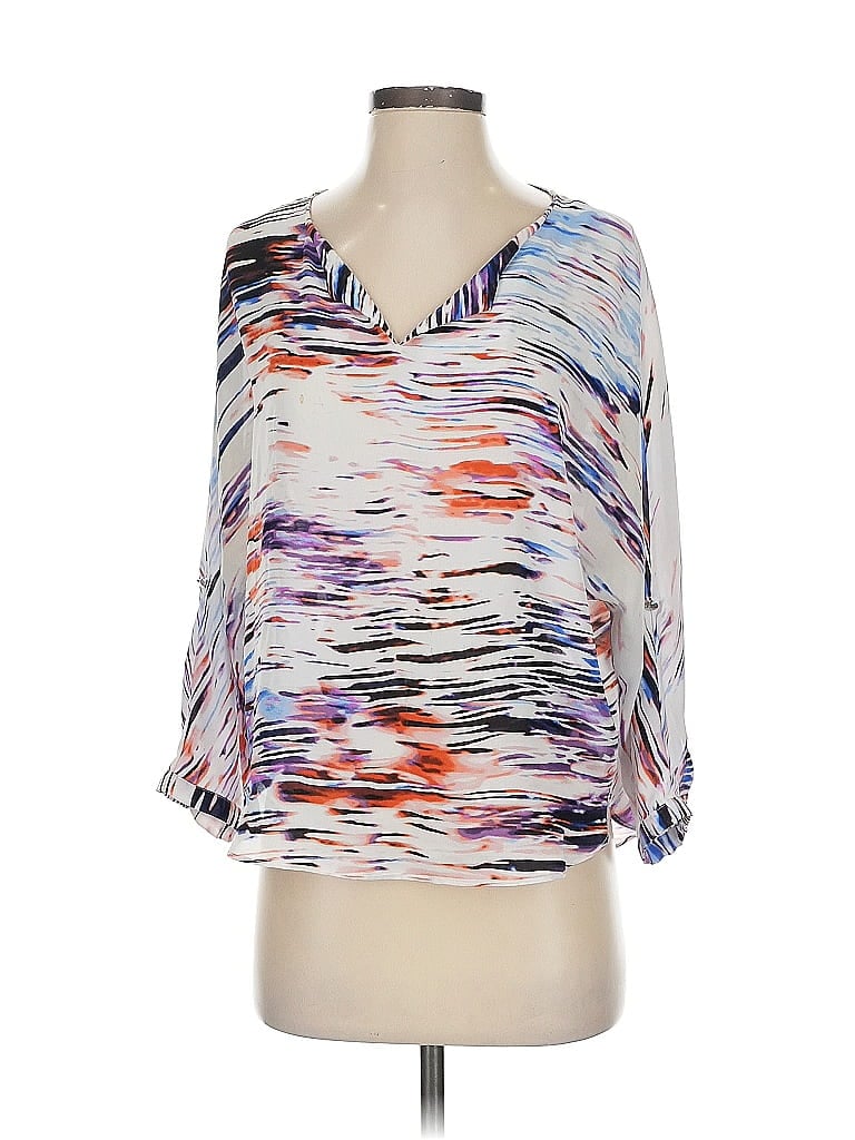 Pre-owned Jennifer Lopez 3/4 Sleeve Blouse In Silver