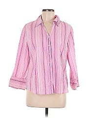 Jm Collection 3/4 Sleeve Button Down Shirt