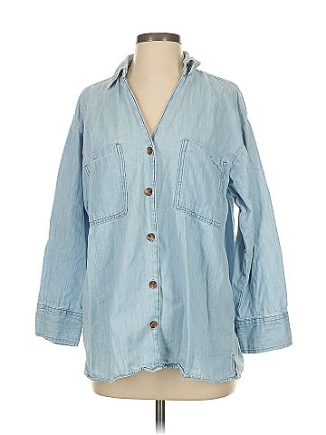 Zara 3/4 Sleeve Button-Down Shirt (view 1)