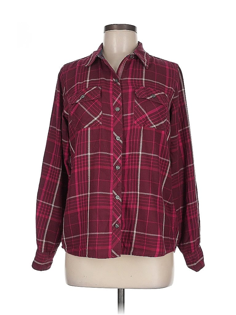 Marmot Plaid Burgundy Long Sleeve Button-Down Shirt Size M - photo 1