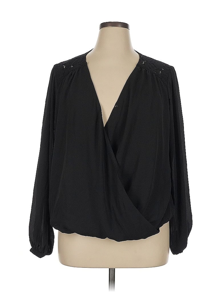Nine Britton 100% Polyester Black Long Sleeve Blouse Size 1X - photo 1