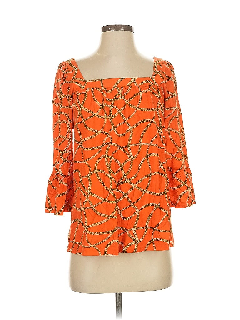 Pre-owned Michael Michael Kors 3/4 Sleeve Blouse In Orange