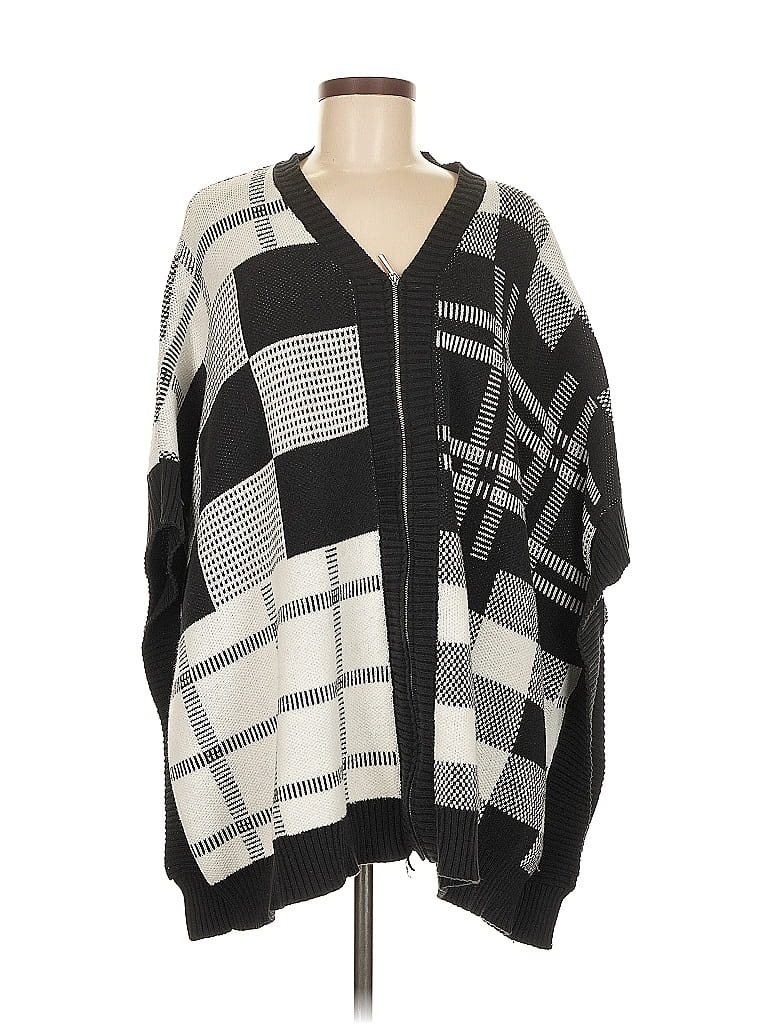 Pre-owned Rafaella Poncho In Black