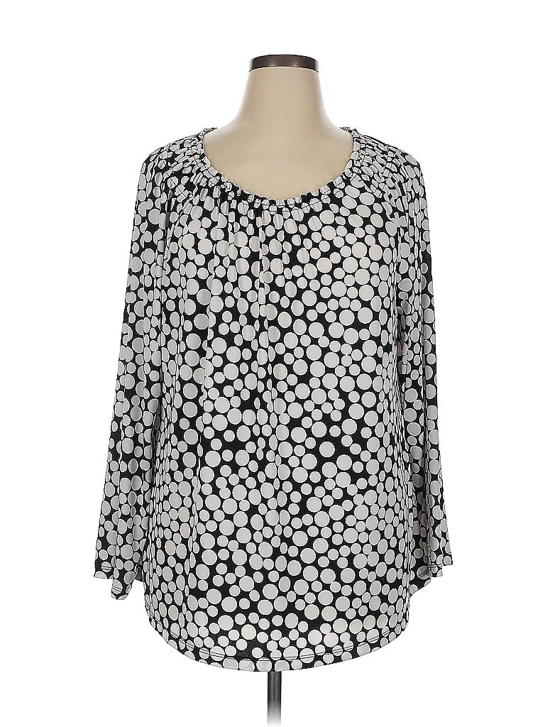 Susan Graver Silver 3/4 Sleeve Blouse Size XL - photo 1