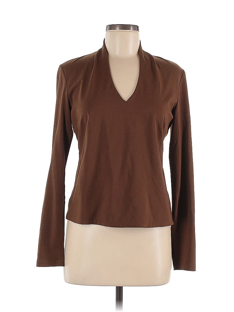 W by Worth Brown Long Sleeve Top Size M - photo 1