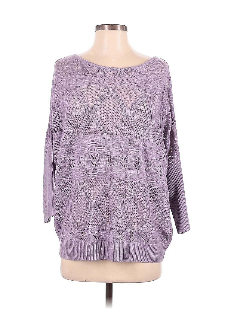 Soho JEANS NEW YORK & COMPANY 100% Acrylic Purple Pullover Sweater Size S - photo 1