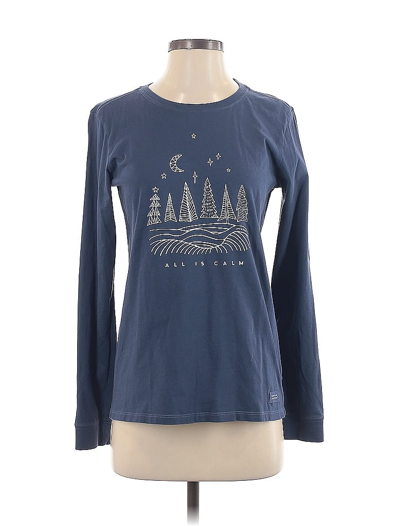 Life Is Good 100% Cotton Blue Long Sleeve T-Shirt Size S - photo 1