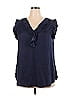 Suzanne Betro 100% Polyester Blue Sleeveless Blouse Size 2X - photo 1