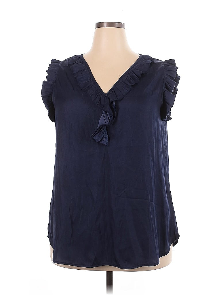 Suzanne Betro 100% Polyester Blue Sleeveless Blouse Size 2X - photo 1