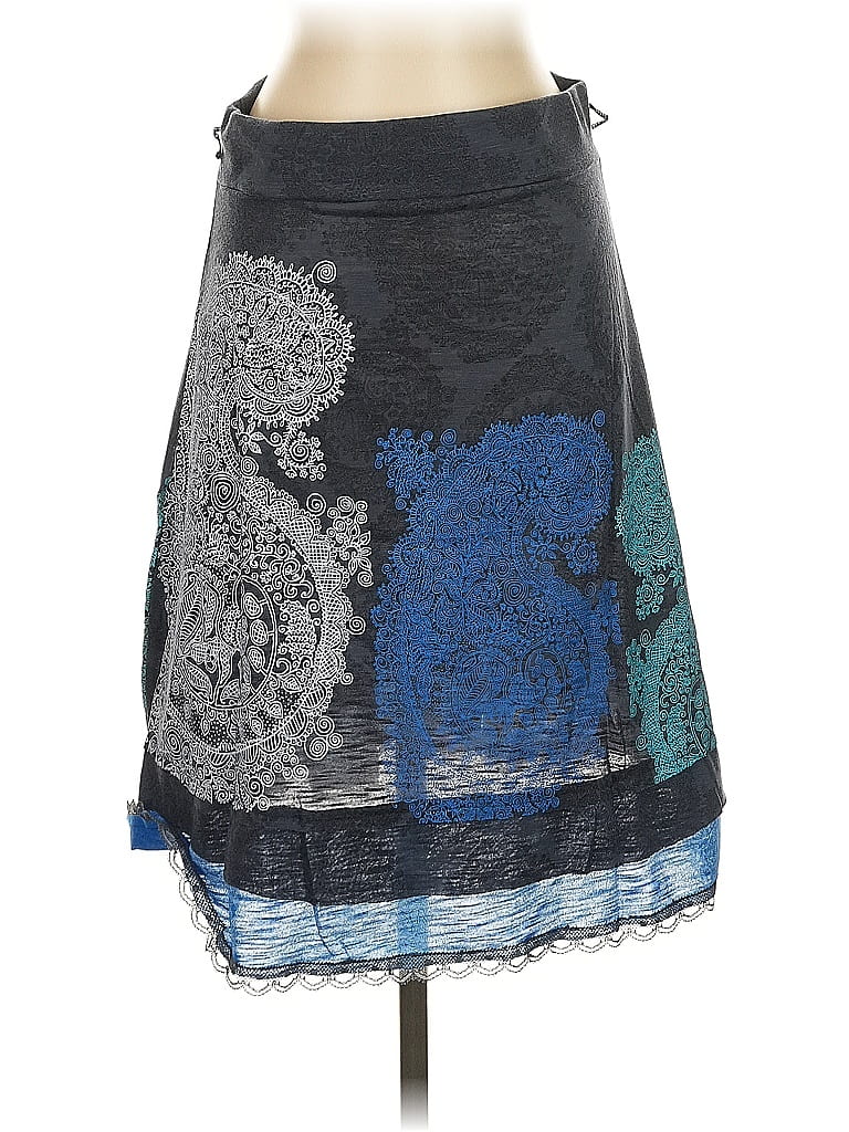 Desigual Graphic Blue Casual Skirt Size S - photo 1