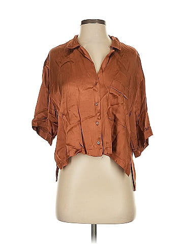 Zara 3/4 Sleeve Button-Down Shirt (view 1)