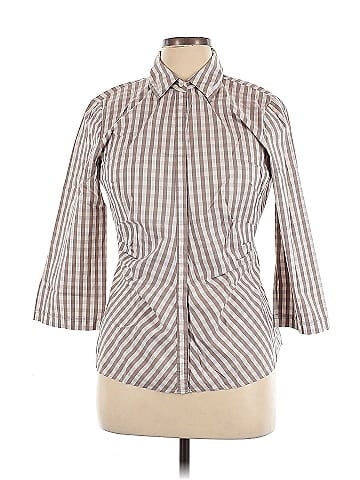 Lafayette 148 New York 3/4 Sleeve Button-Down Shirt (view 1)