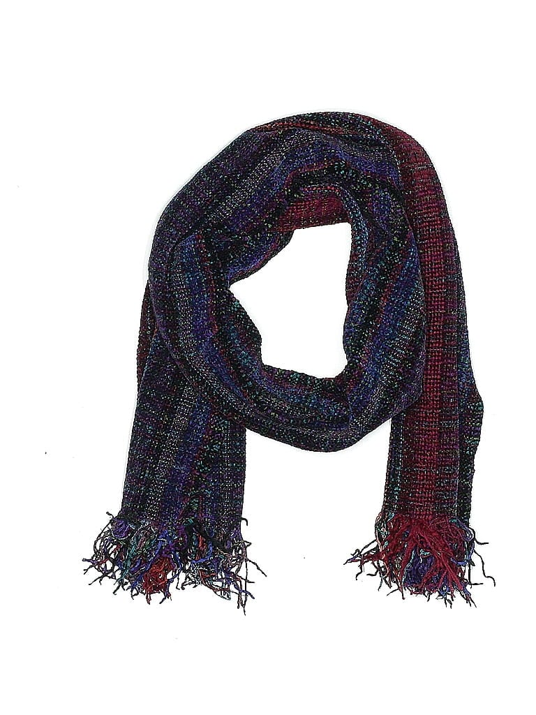 Assorted Brands Tweed Plaid Houndstooth Blue Purple Scarf One size - photo 1
