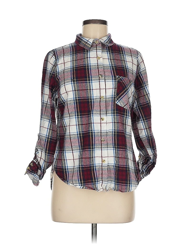 Pre-owned Mi Ami Long Sleeve Button Down Shirt In Burgundy