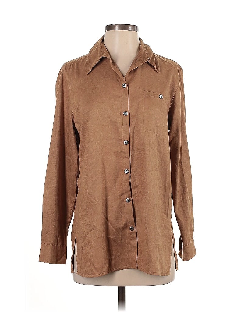 Chico's Design 100% Polyester Brown 3/4 Sleeve Blouse Size S - photo 1