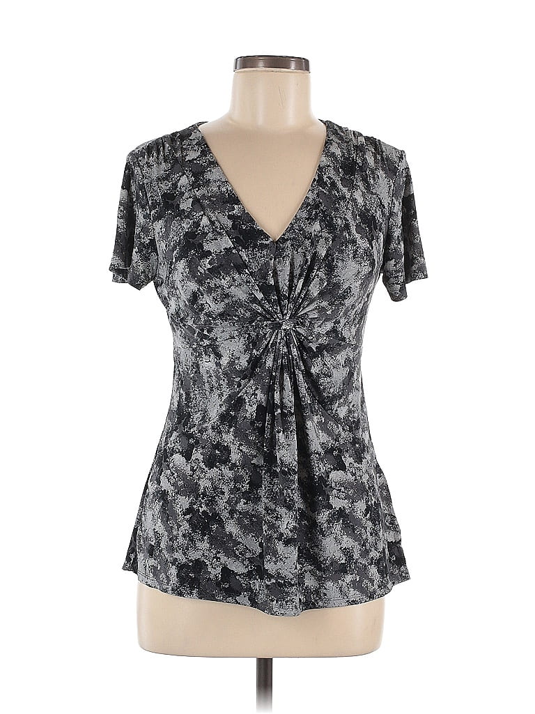 Daisy Fuentes Gray Short Sleeve Blouse Size M - photo 1