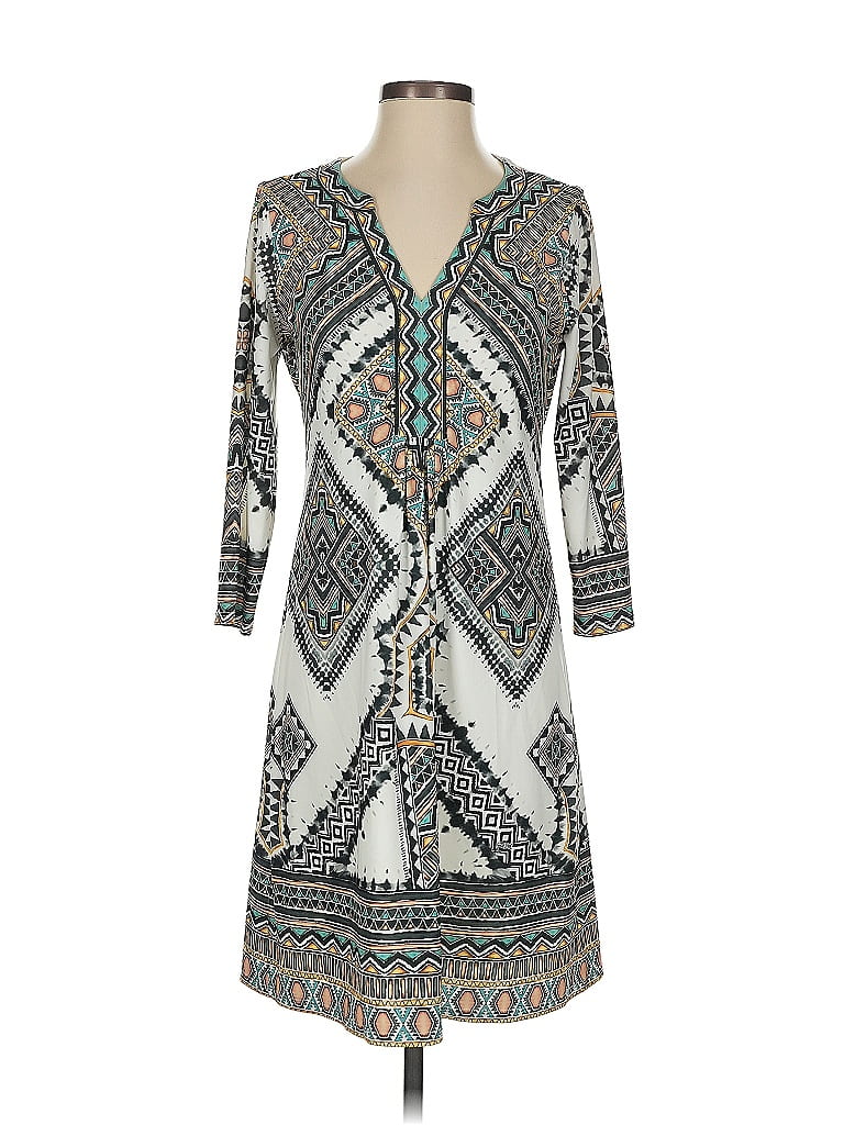 Hale Bob Print Teal Casual Dress Size S - photo 1