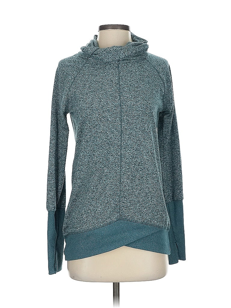 Click to view more detailed imagery on our partner's website Pre-owned Zella Long Sleeve Top Teal Cowl Neck Tops In Blue