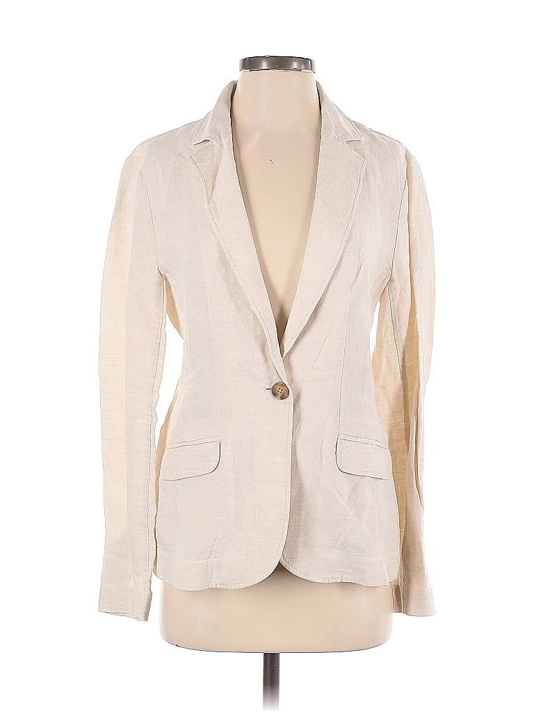 Pre-owned Lands' End Blazer Jacket In White