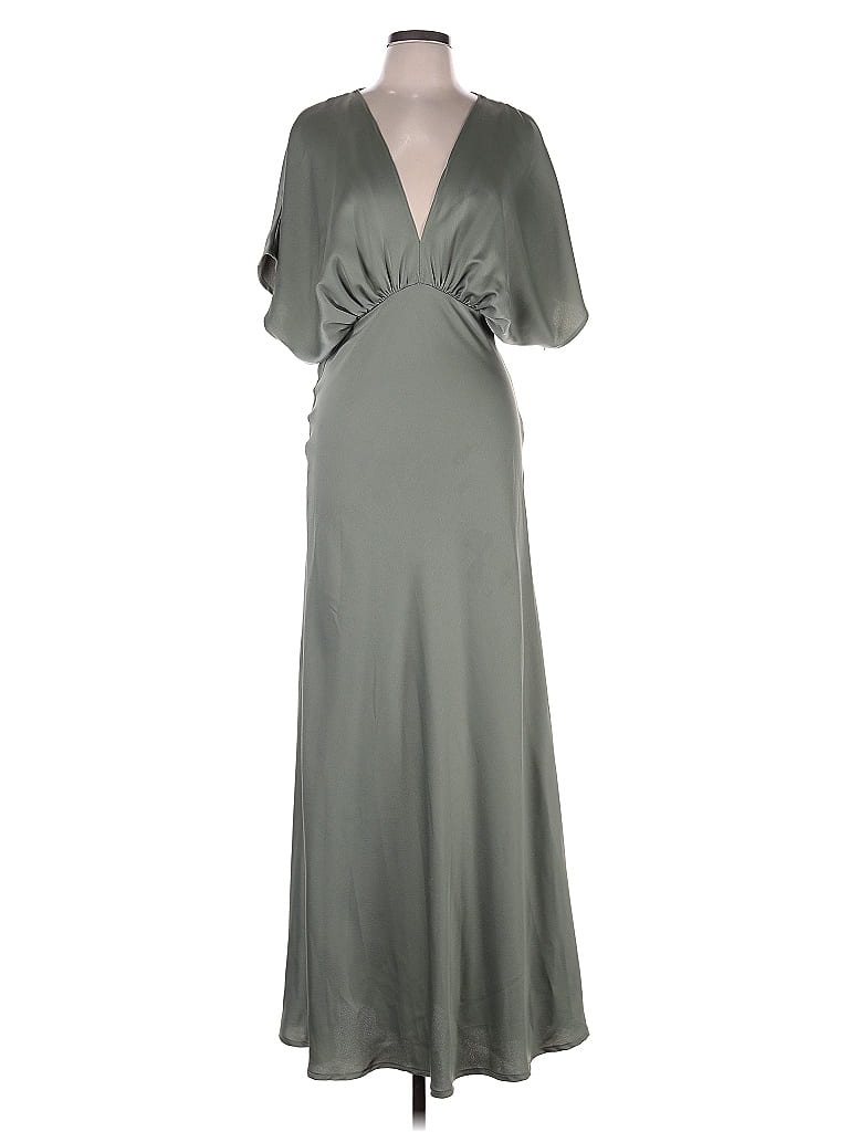 BHLDN 100% Polyester Gray Green Cocktail Dress Size 10 - photo 1