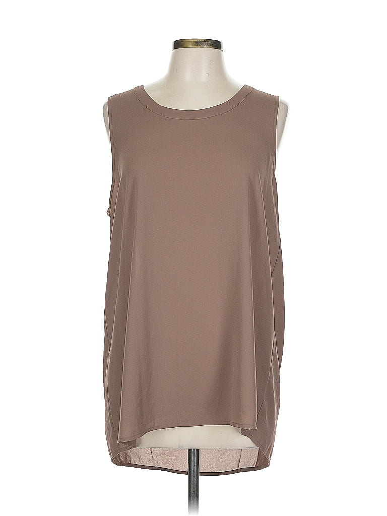 Pleione 100% Polyester Brown Sleeveless Blouse Size L - photo 1