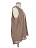 Pleione 100% Polyester Brown Sleeveless Blouse Size L - photo 4