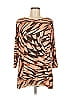 Belle By Kim Gravel Brown 3/4 Sleeve Blouse Size M - photo 1