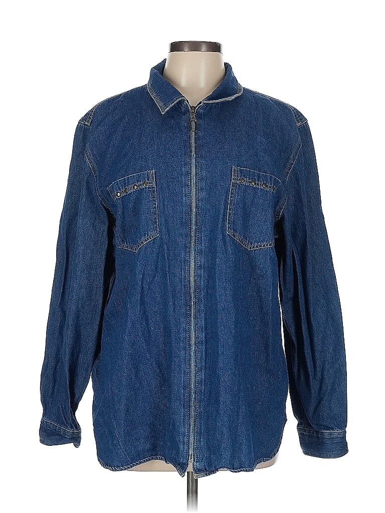 Sag Harbor 100% Cotton Blue Denim Jacket Size L - photo 1