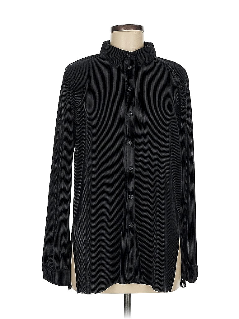 Pre-owned Bar Iii Long Sleeve Blouse In Black