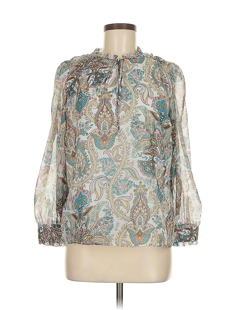 ANN TAYLOR LOFT Pre-owned 3/4 Sleeve Blouse In Silver