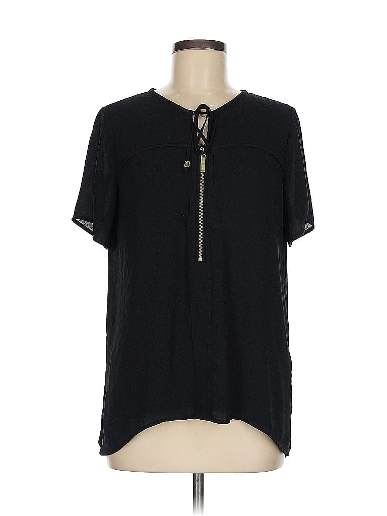 Pre-owned Michael Michael Kors Short Sleeve Blouse In Black