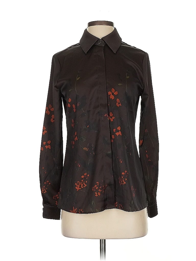 Pre-owned E3 By Etcetera Long Sleeve Blouse In Brown